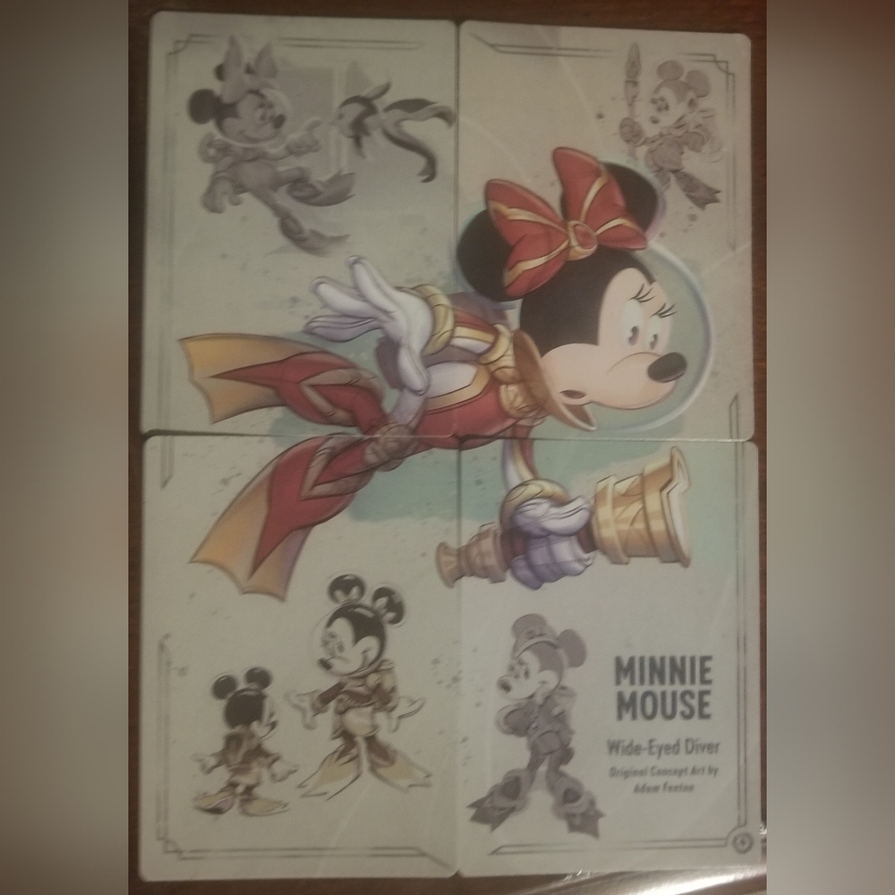 Disney Lorcana Full Minnie Mouse Wide-eyed Diver Puzzle Cards (4 cards)